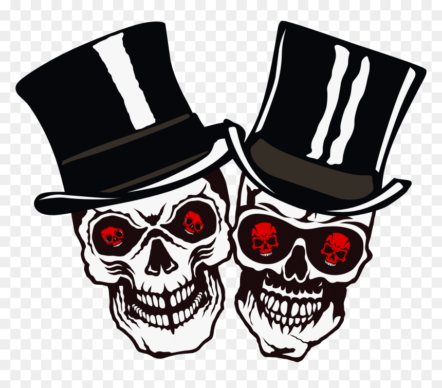 Tee Shirt Tete De Mort Hipster Crane, HD Png Download - gangsta hat png