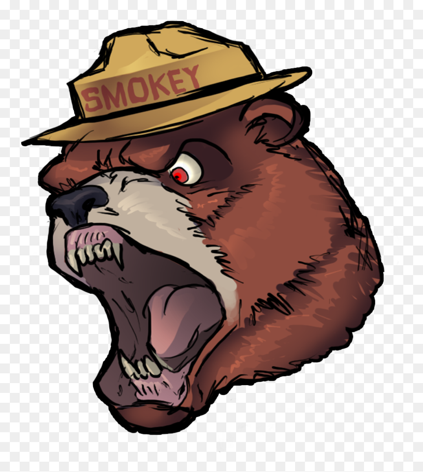 Smokey The Bear Drawing, HD Png Download - angry bear png