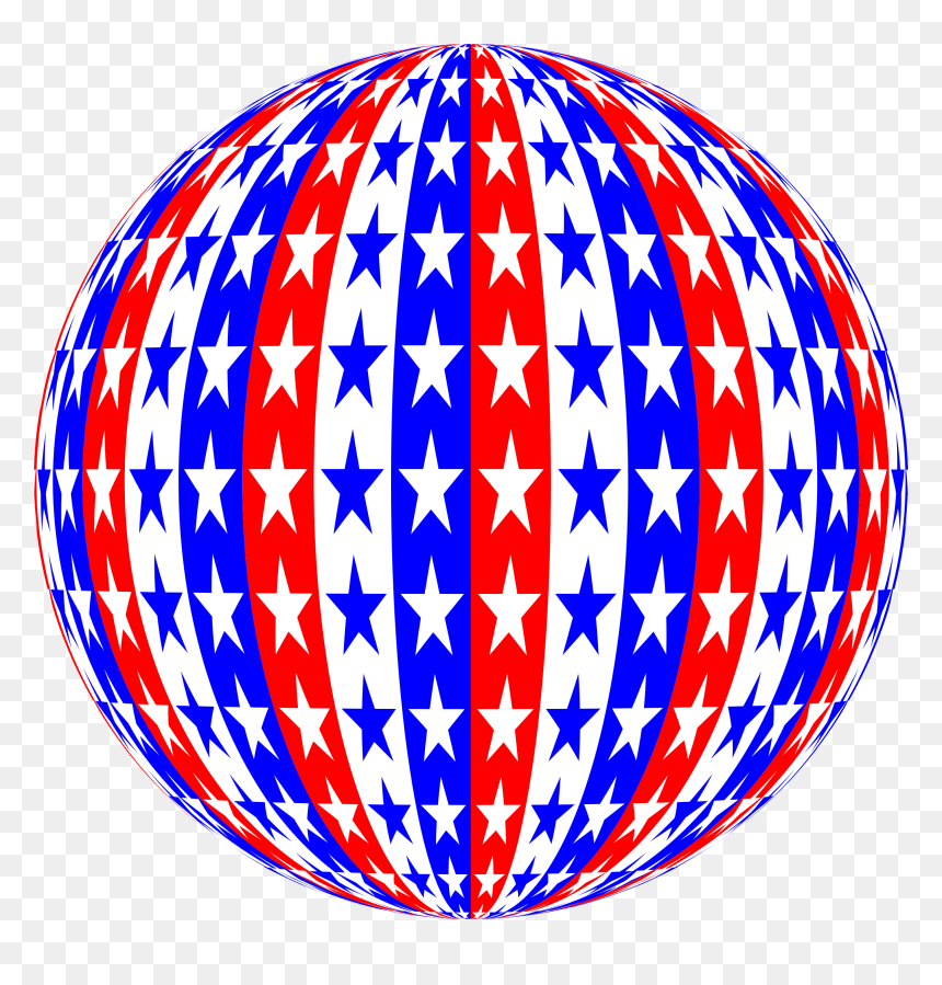 Red White Blue Sphere Clip Arts - Portable Network Graphics, HD Png Download - red starburst png