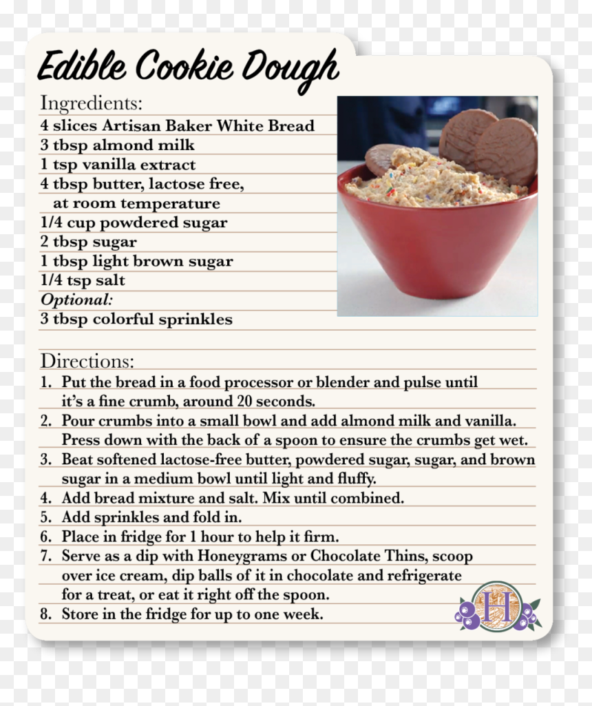 Ediblecookiedough - Breakfast Cereal, HD Png Download - recipe png