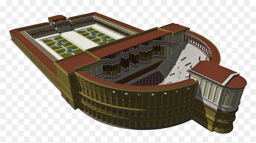 Theatre Of Pompey 3d Cut Out - Ancient Roman Curia, HD Png Download - destroyed building png