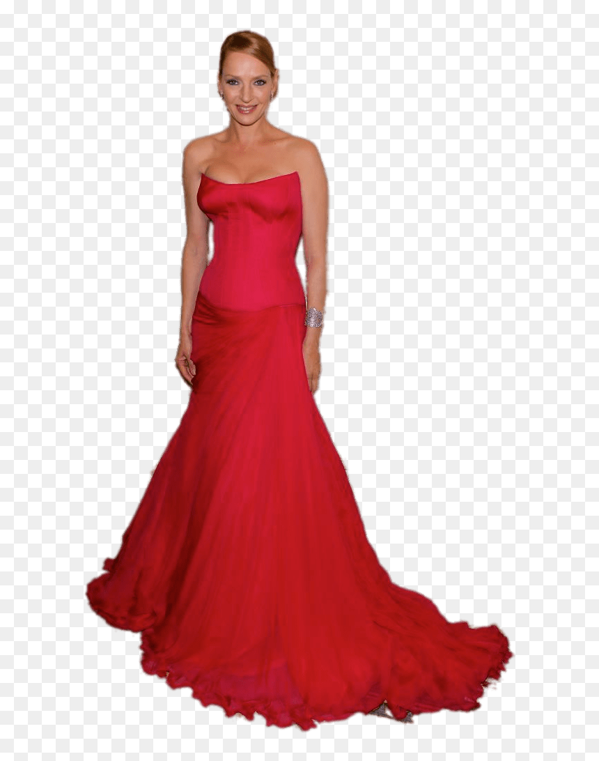 Uma Thurman Red Dress - Uma Thurman Png, Transparent Png - red dress png