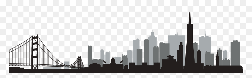 Alcatraz Island Silhouette Skyline - Silhouette San Francisco Skyline, HD Png Download - san francisco skyline png