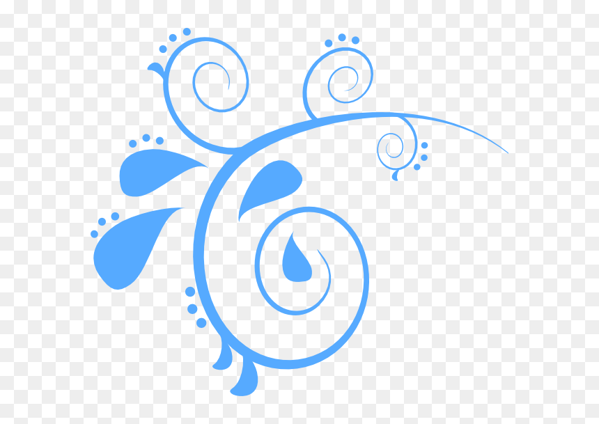 Blue Swirls Clipart, HD Png Download - blue swirl png