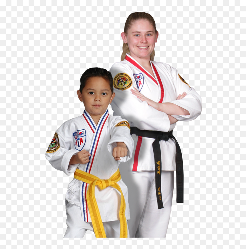A Teen Girl And A Young Boy Martial Arts Students - Karate, HD Png Download - karate kid png