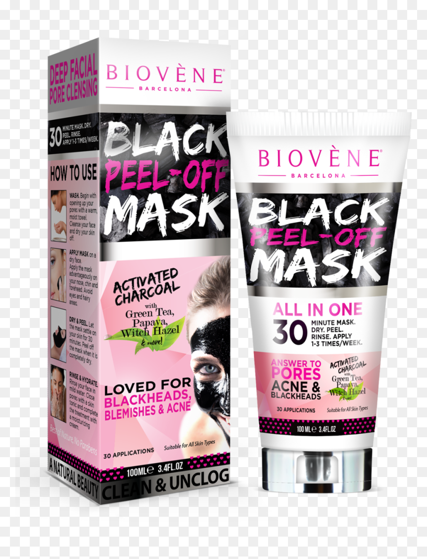 Biovene Barcelona Peel Off Mask, HD Png Download - black mask png