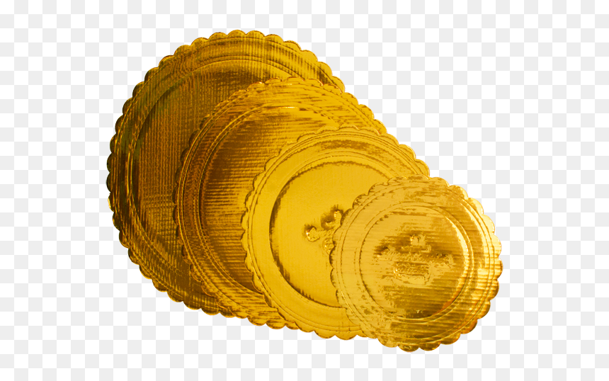 Sweet Carrier Collection Gold Embossed Scalloped Cake - Macoma, HD Png Download - scalloped circle png