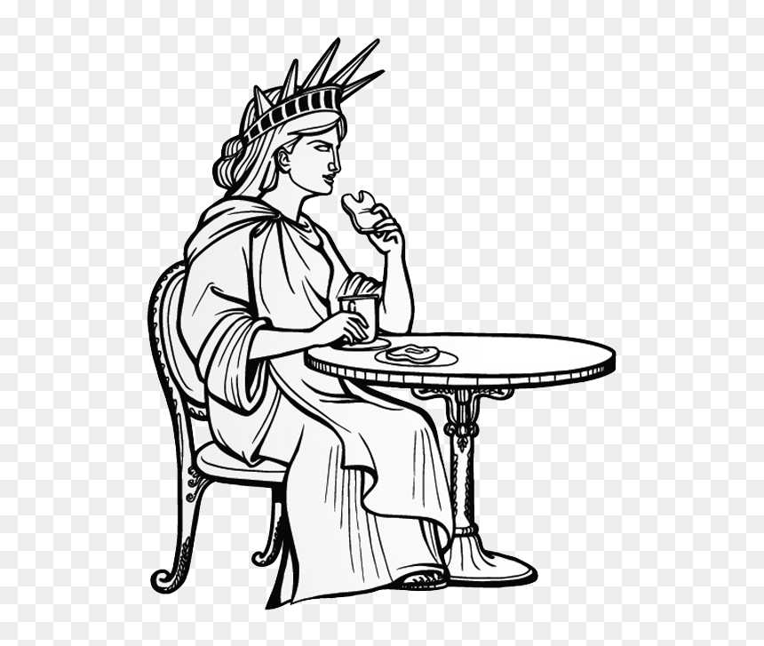 Picture Freeuse Library Of Liberty Illustration To - Statue Of Liberty Drawings Logo, HD Png Download - statue of liberty vector png
