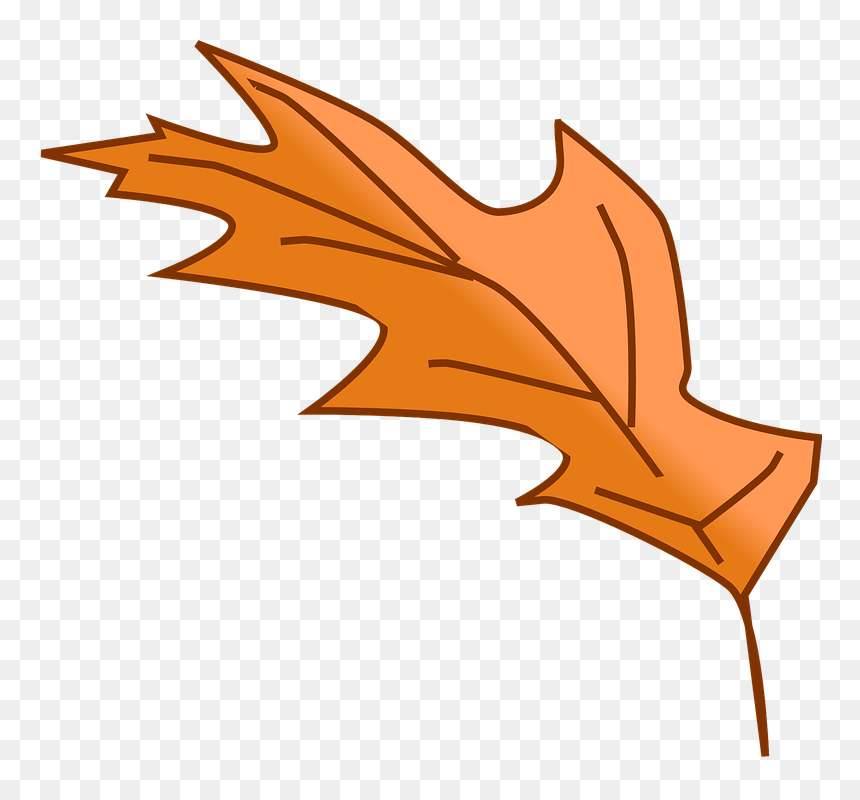 Cartoon Fall Tree 11, Buy Clip Art - Clipart Orange Leaf, HD Png Download - cartoon leaf png