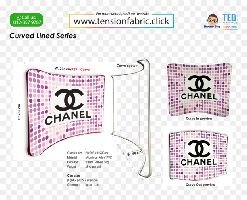 Chanel Grey And White Sweater, HD Png Download - curved banner png