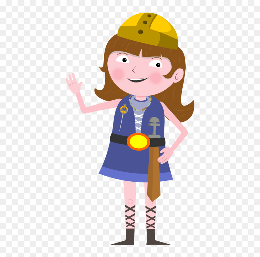 Viking Clipart Kid - Girl Child Viking Clipart, HD Png Download - kid standing png