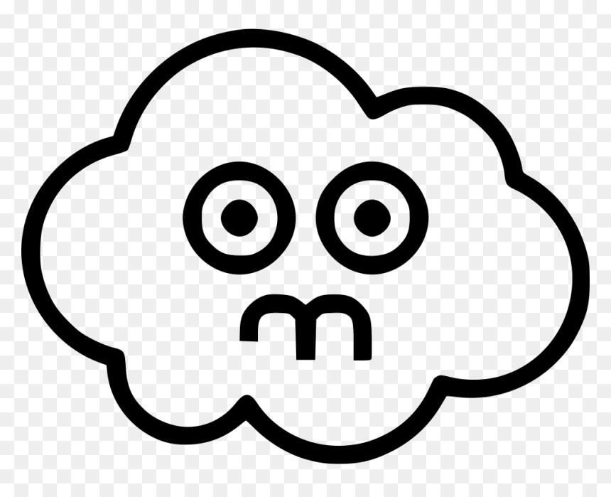 Alien Svg Ghost Transparent Smiley Face Emoticon - Cloud With Face Png, Png Download - ghost face png