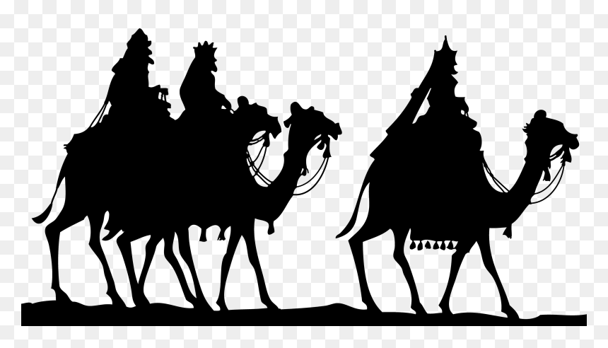 Three Kings Black And White, HD Png Download - reyes magos png