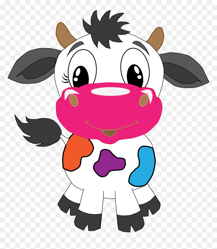 Cartoon Cow Ears - High Resolution Free Cow Cartoon, HD Png Download - cartoon cow png