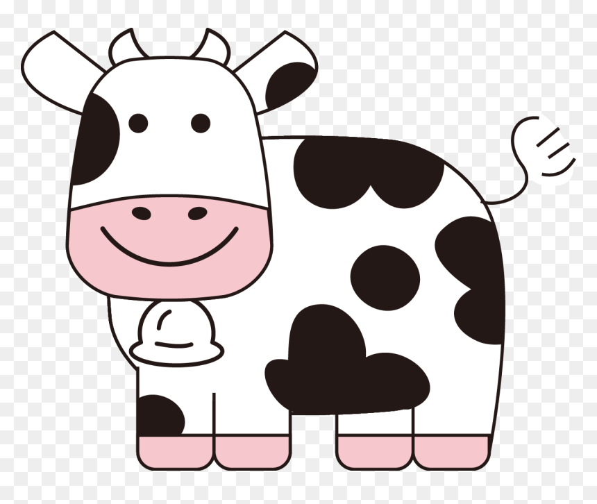 Cute Cartoon Cow - Cartoon Black And White Images Of Cow, HD Png Download - cartoon cow png