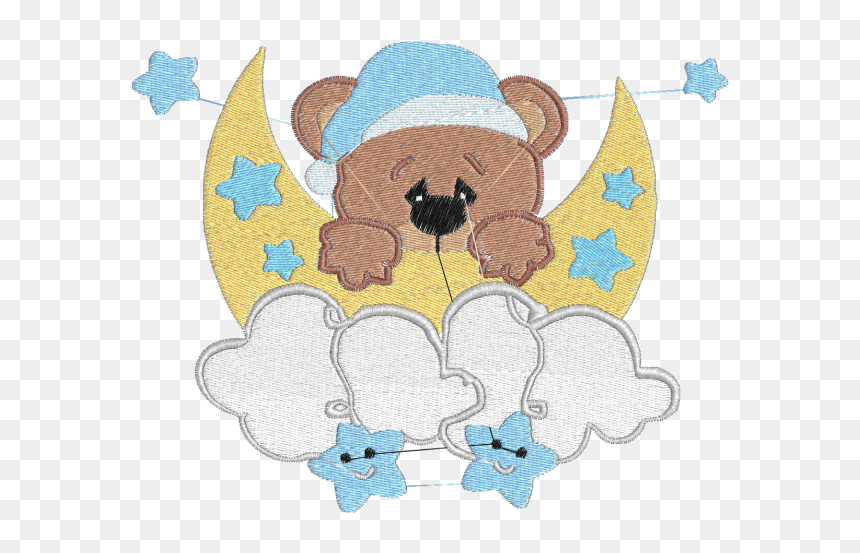 Sleepy Teddy Bear On Moon, HD Png Download - nuvens png