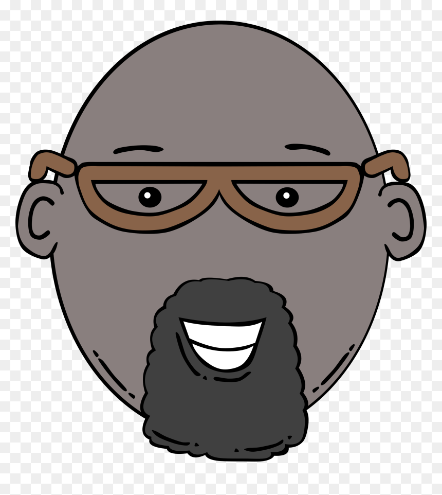 Image Transparent Library Beard Clipart Goatee - Bald Head Clipart Black And White, HD Png Download - cartoon beard png