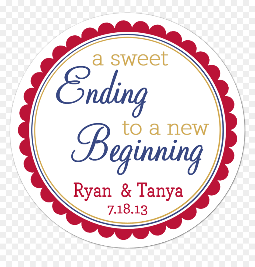 Sweet Ending To A New Beginning Personalized Sticker - Bella Home, HD Png Download - new sticker png