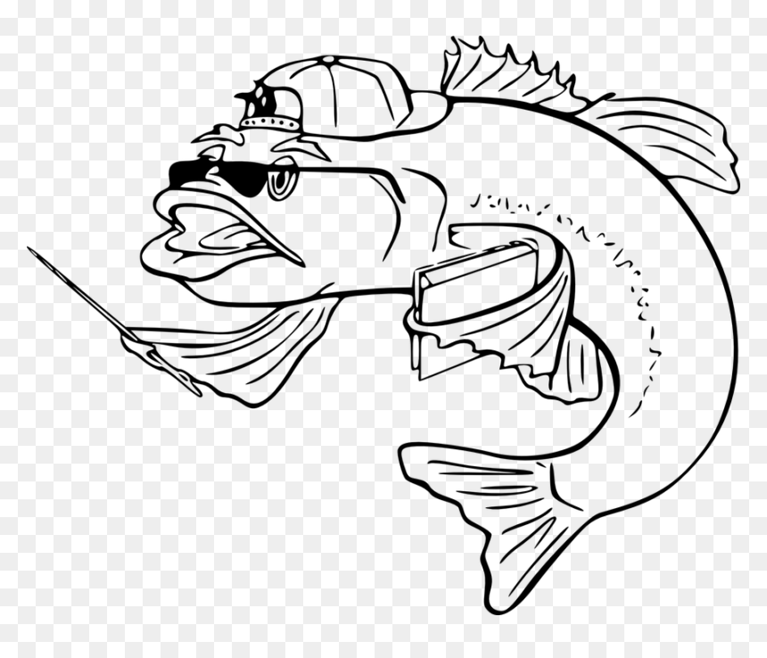 Fish, Funny, Faces, Sunglasses, Stylish, Fashionable - Fish Clip Art, HD Png Download - fish outline png