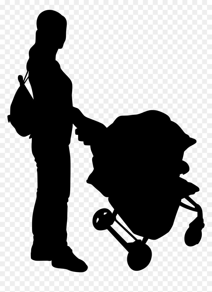 Silhouette, HD Png Download - baby carriage png
