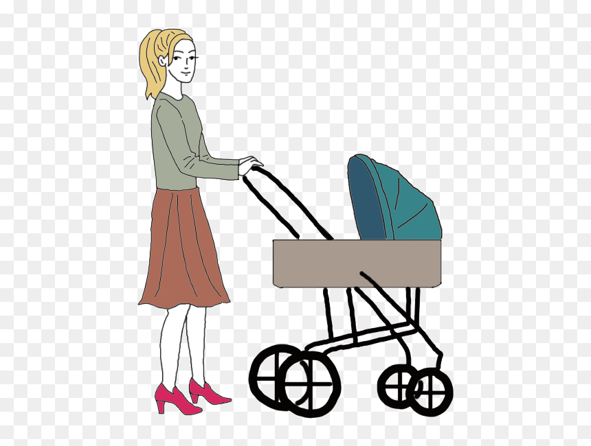Baby Carriage Baby Pram Dream - Mom Baby Carriage Png, Transparent Png - baby carriage png