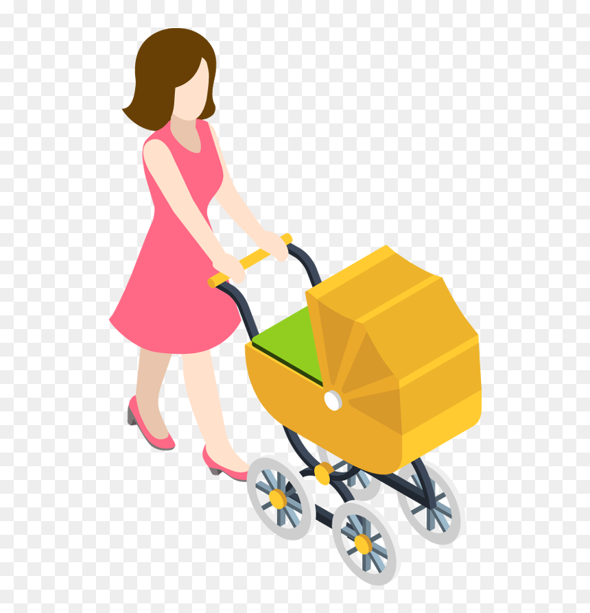 Cartoon Baby Carriage, HD Png Download - baby carriage png