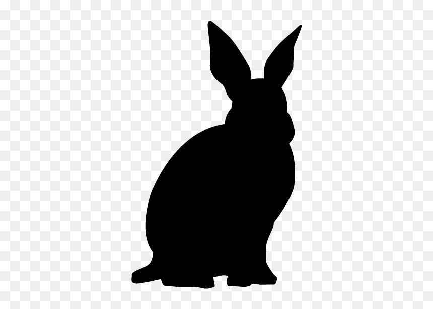 Domestic Rabbit, HD Png Download - rabbit silhouette png