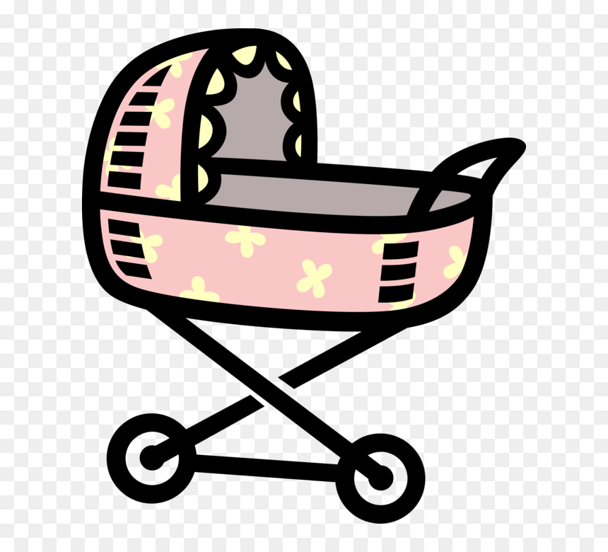 Vector Illustration Of Baby Carriage Pram Stroller - Baby Carriage, HD Png Download - baby carriage png