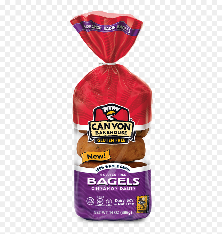 Canyon Bakehouse Gluten Free Cinnamon Raisin Bagels, - Canyon Bakehouse Whole Grain Bread, HD Png Download - raisins png