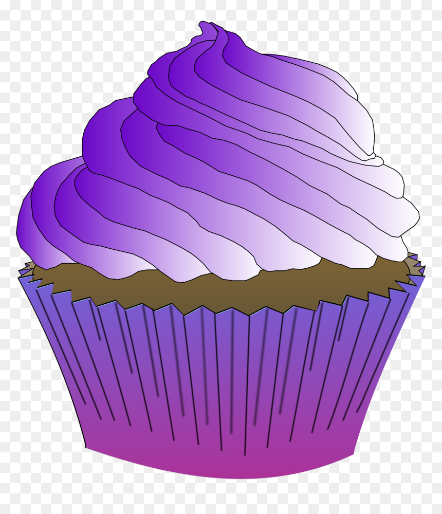Chocolate Purple Cupcake Clip Arts - Cupcake Clipart Purple, HD Png Download - cupcake vector png