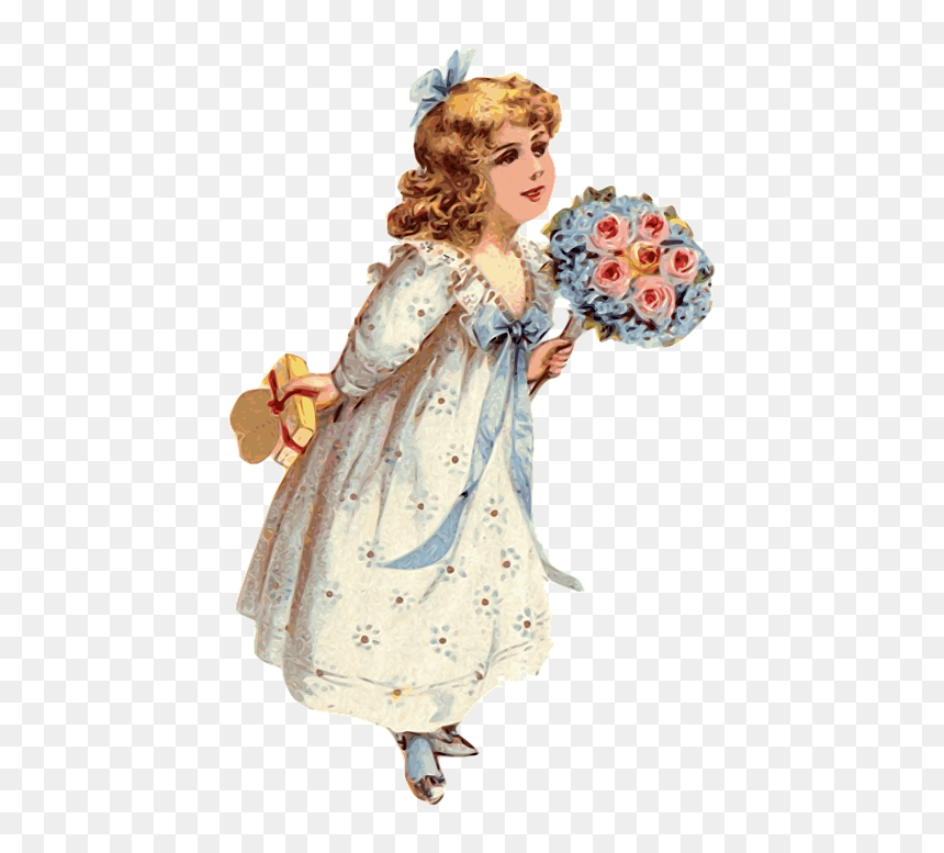 Child, Girl, Children"s Day, Blonde, Doll, Beauty - Vintage Girl Clip Art, HD Png Download - blonde girl png