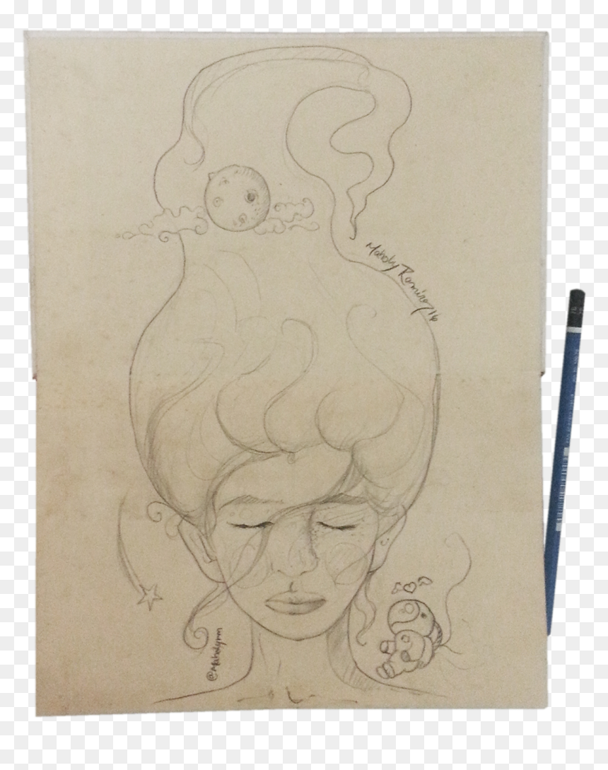 Sketch, HD Png Download - moon drawing png