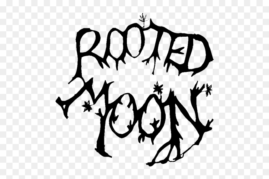 Rooted Moon Monochrome Logo Black - Calligraphy, HD Png Download - moon drawing png