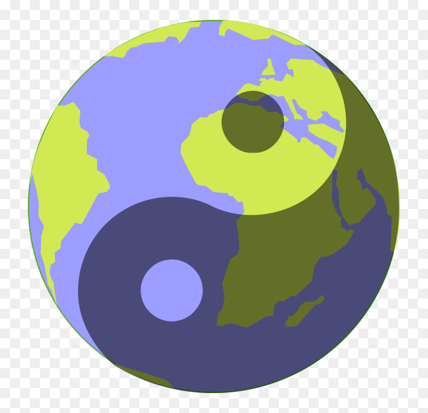 Globe,purple,symbol - Planet Earth Yin And Yang, HD Png Download - earth planet png