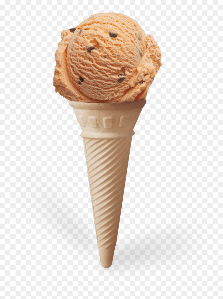 Cone Orange Cho Chip 1340 X1340 - Orange Choc Chip Ice Cream In A Cone, HD Png Download - chocolate chips png