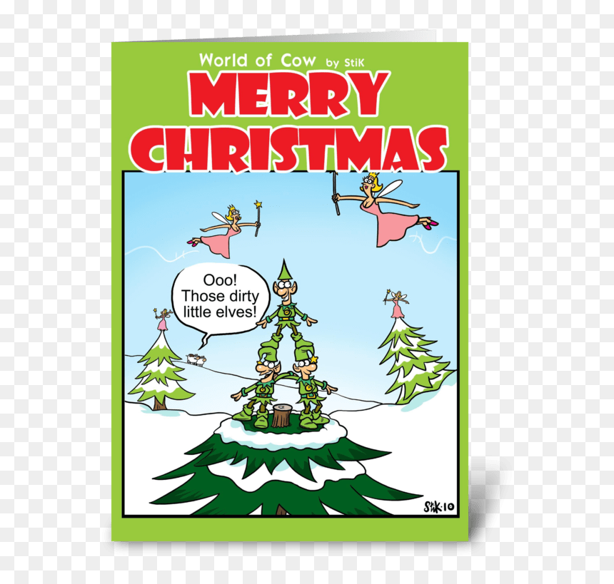 Dirty Little Elves Christmas Card Greeting Card - Dirty Christmas Cards, HD Png Download - christmas card png