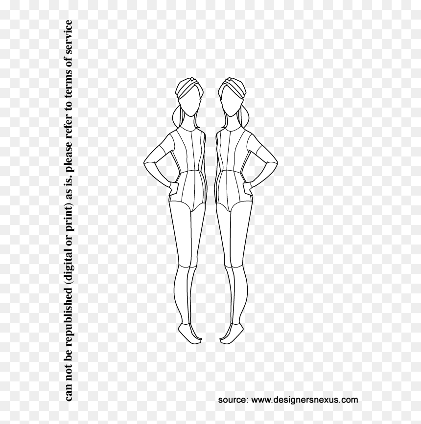 Fashion Figure Templates, HD Png Download - teenage girl png