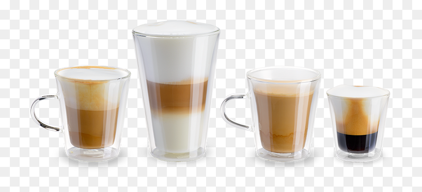 Milk And Milk Foam Unit With Black&white4 Compact - Cappuccino Latte Transparent Png, Png Download - milk glass png