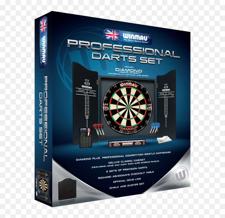 Winmau Professional Dart Set With Diamond Dartboard, - Dart Board, HD Png Download - dartboard png