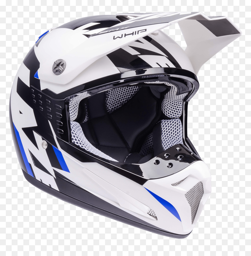 Motorcycle Helmet Lazer Smx Whip White Black Blue - Motocross Helmet Transparent Background, HD Png Download - motorcycle helmet png