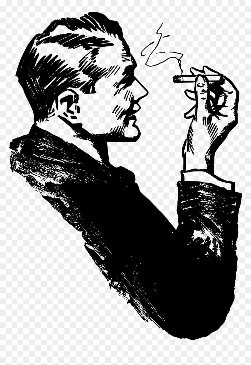 Human Behavior,art,visual Arts - Man Smoking Clipart, HD Png Download - smoking pipe png