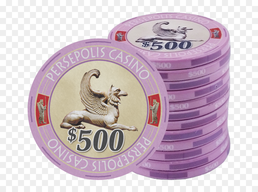 Persepolis Casino Lavender $500 Ceramic Poker Chip - Lavender Chips, HD Png Download - casino chips png