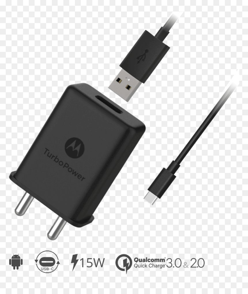 Moto One Power Charger, HD Png Download - motorola png