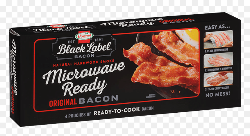 Black Label Microwave Ready Bacon, HD Png Download - bacon png