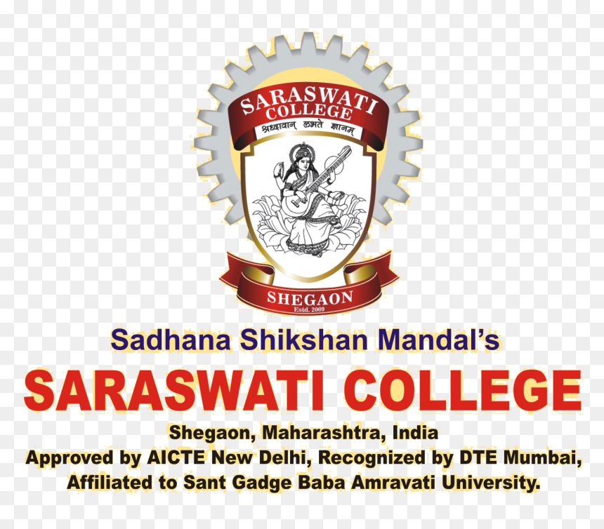 Saraswati College Shegaon Logo, HD Png Download - saraswati png