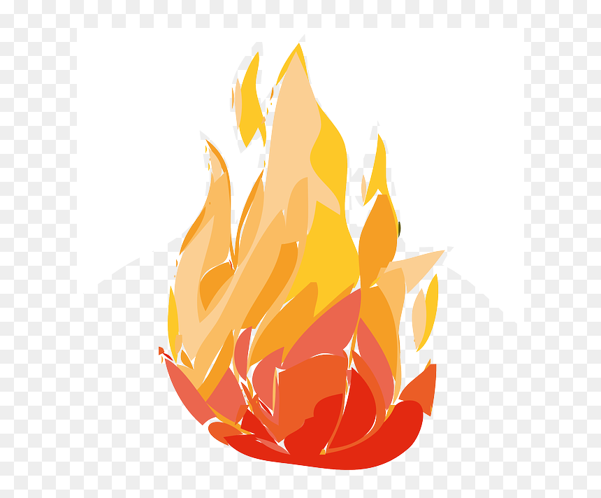 Cartoon Fire Flames, HD Png Download - campfire png