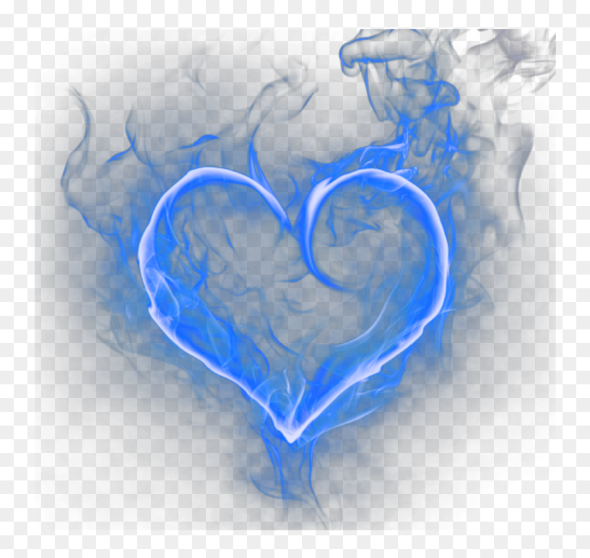 Heart On Fire Png, Transparent Png - blue fire png
