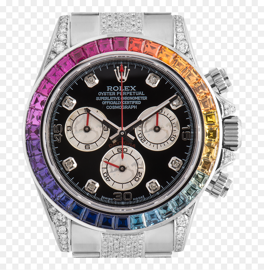Rolex Cosmograph Daytona In Steel Diamond Set With, HD Png Download - rolex watch png