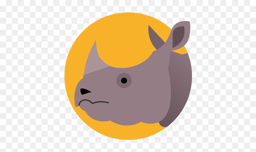 Rhino - Animal San Diego Zoo Icons, HD Png Download - cartoon animal png