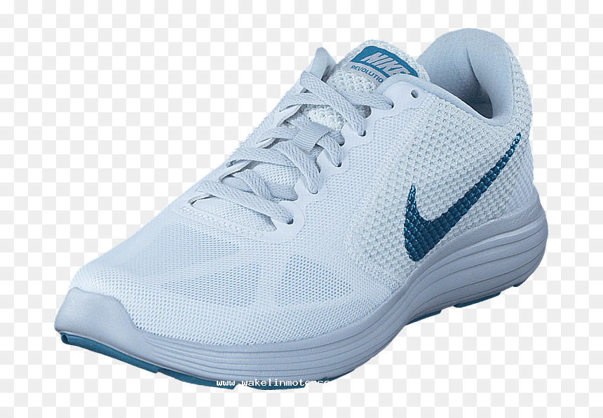 Nike Revolution 3 White/cerulean Pure Platinum, HD Png Download - tennis shoe png
